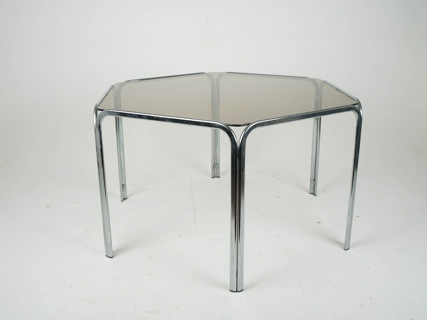 Vintage Esstisch Glas Chrom