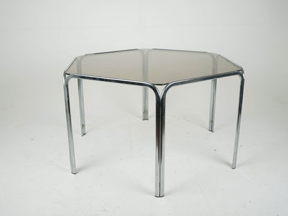 Vintage Esstisch Glas Chrom