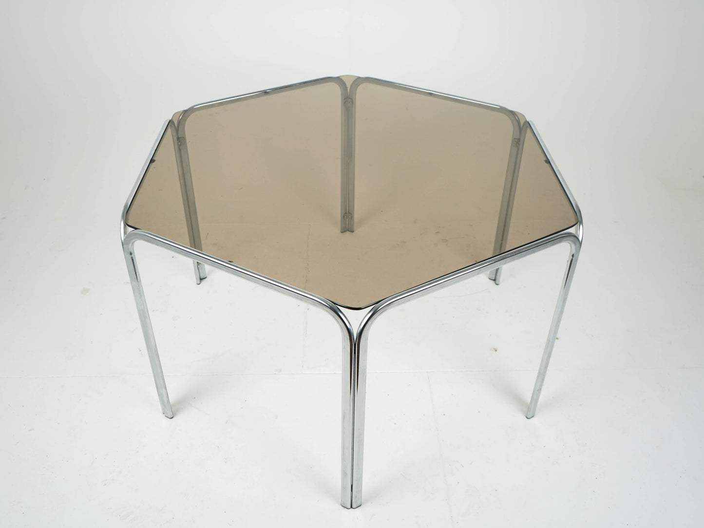 Vintage Esstisch Glas Chrom