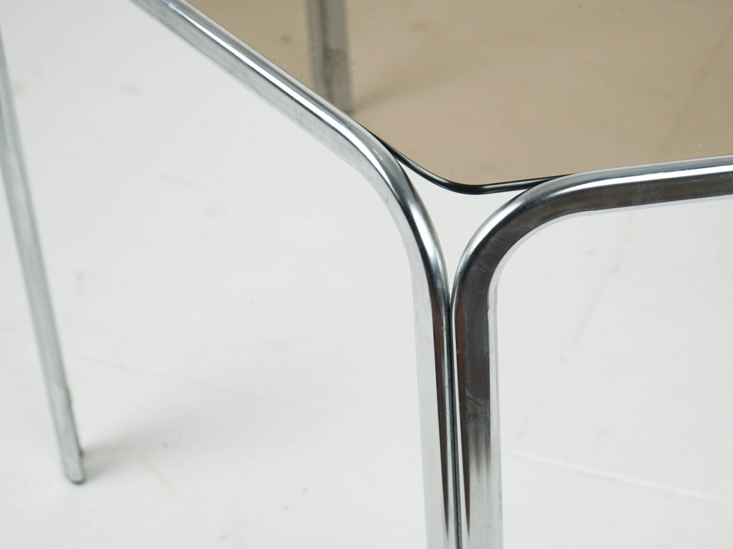 Vintage Esstisch Glas Chrom