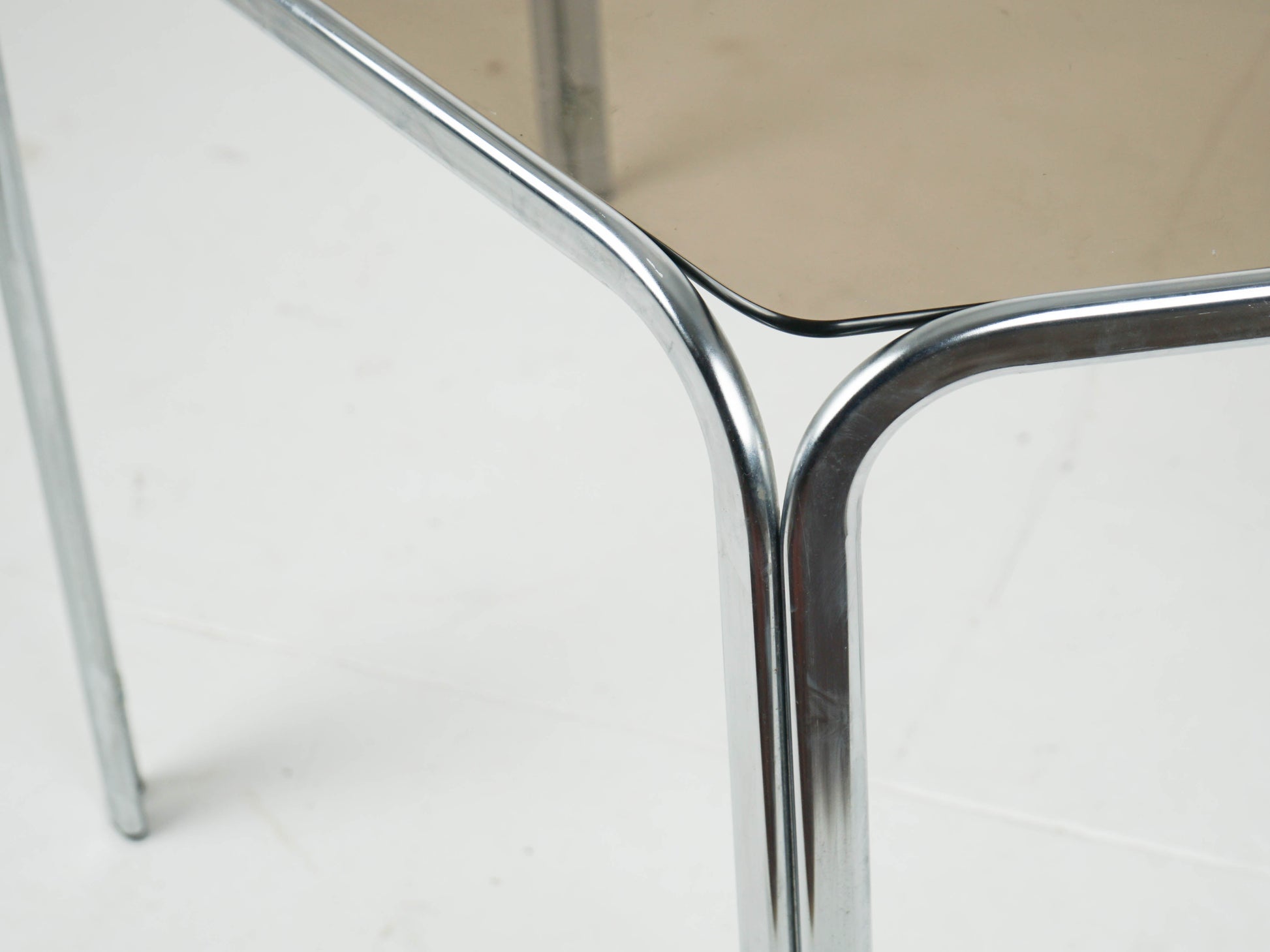 Vintage Esstisch Glas Chrom