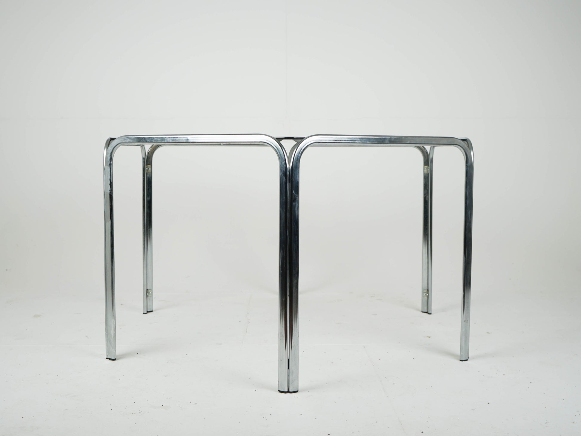 Vintage Esstisch Glas Chrom