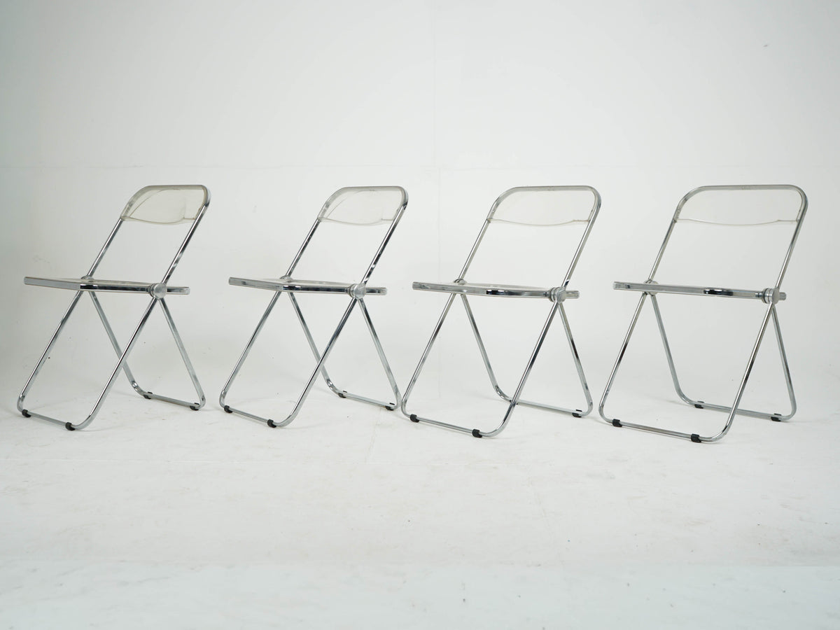 Set von 4 Vintage Klappstühle Plia von Anonima Castelli