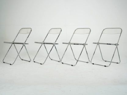 Set von 4 Vintage Klappstühle Plia von Anonima Castelli