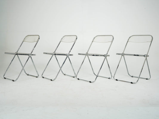 Set von 4 Vintage Klappstühle Plia von Anonima Castelli