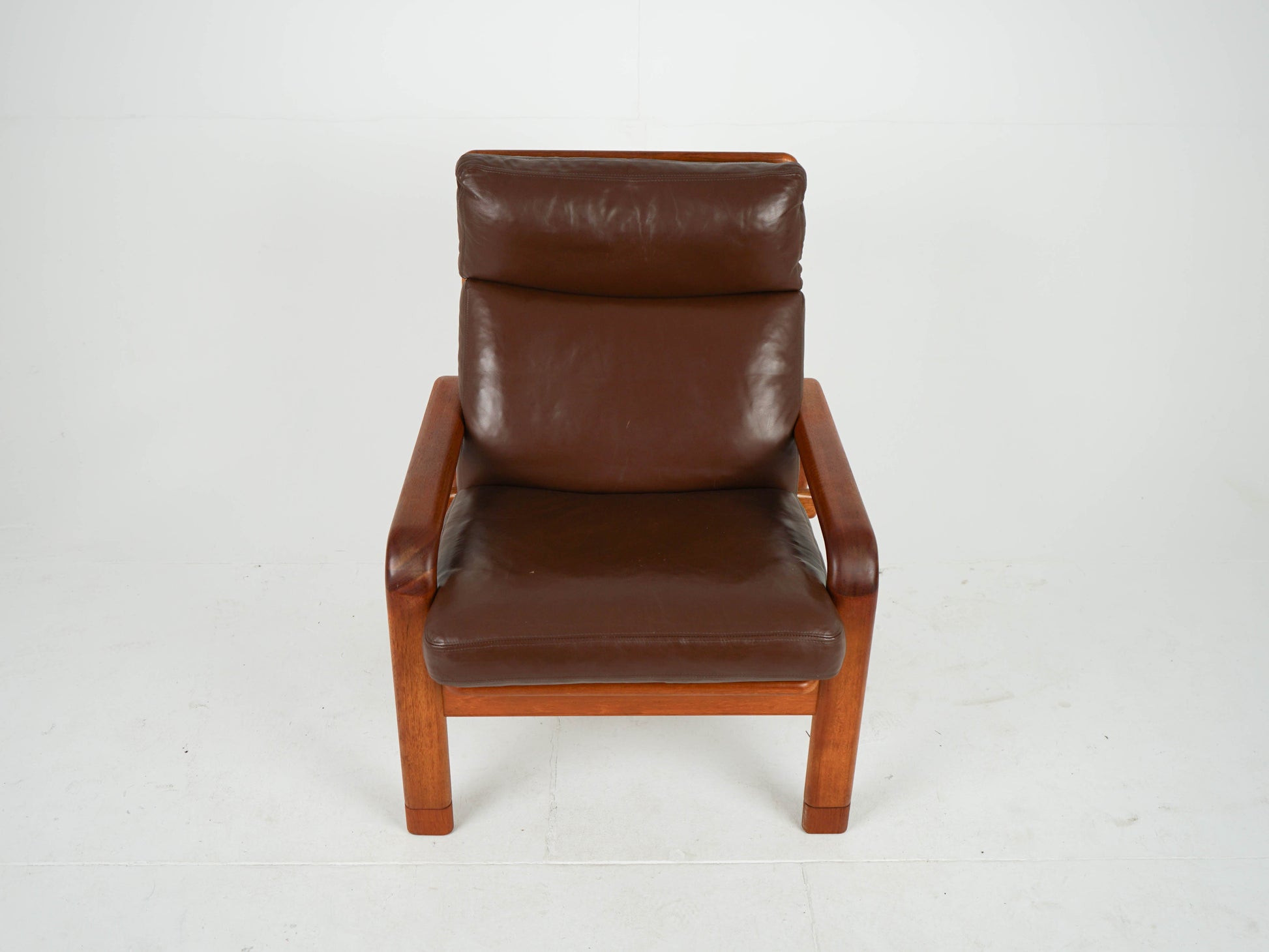 Vintage Sessel mit Ottomane von Thams Gustav für L. Olsen und Søn Teak, Leder