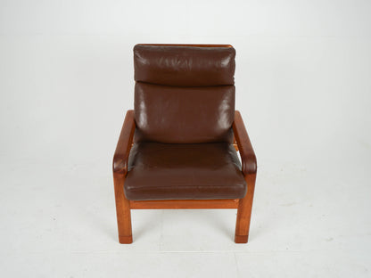 Vintage Sessel mit Ottomane von Thams Gustav für L. Olsen und Søn Teak, Leder