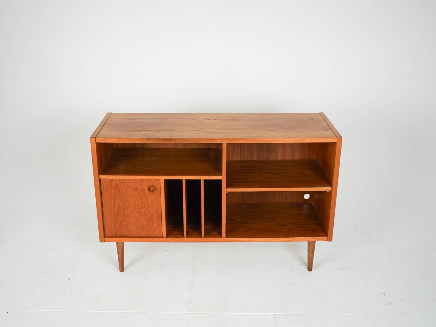 Vintage Sideboard Schrank Anrichte Vinyl Teak warmbraun Kommode Teakholz Vinyl