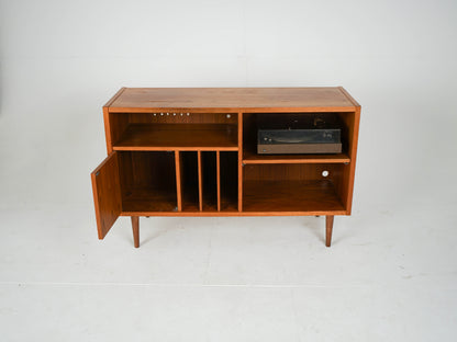 Vintage Sideboard Schrank Anrichte Vinyl Teak warmbraun Kommode Teakholz Vinyl