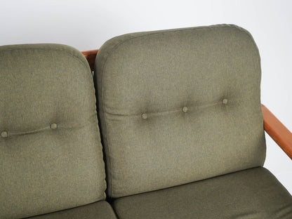 Vintage Sofa Teak neu bezogen grün