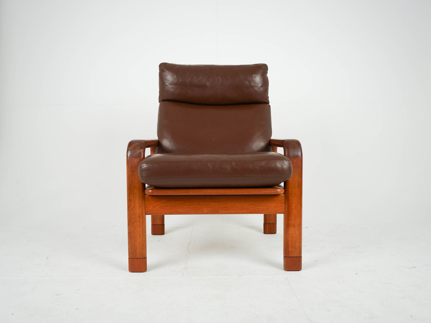 Vintage Sessel mit Ottomane von Thams Gustav für L. Olsen und Søn Teak, Leder