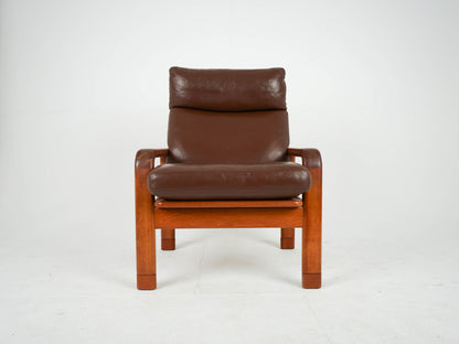 Vintage Sessel mit Ottomane von Thams Gustav für L. Olsen und Søn Teak, Leder