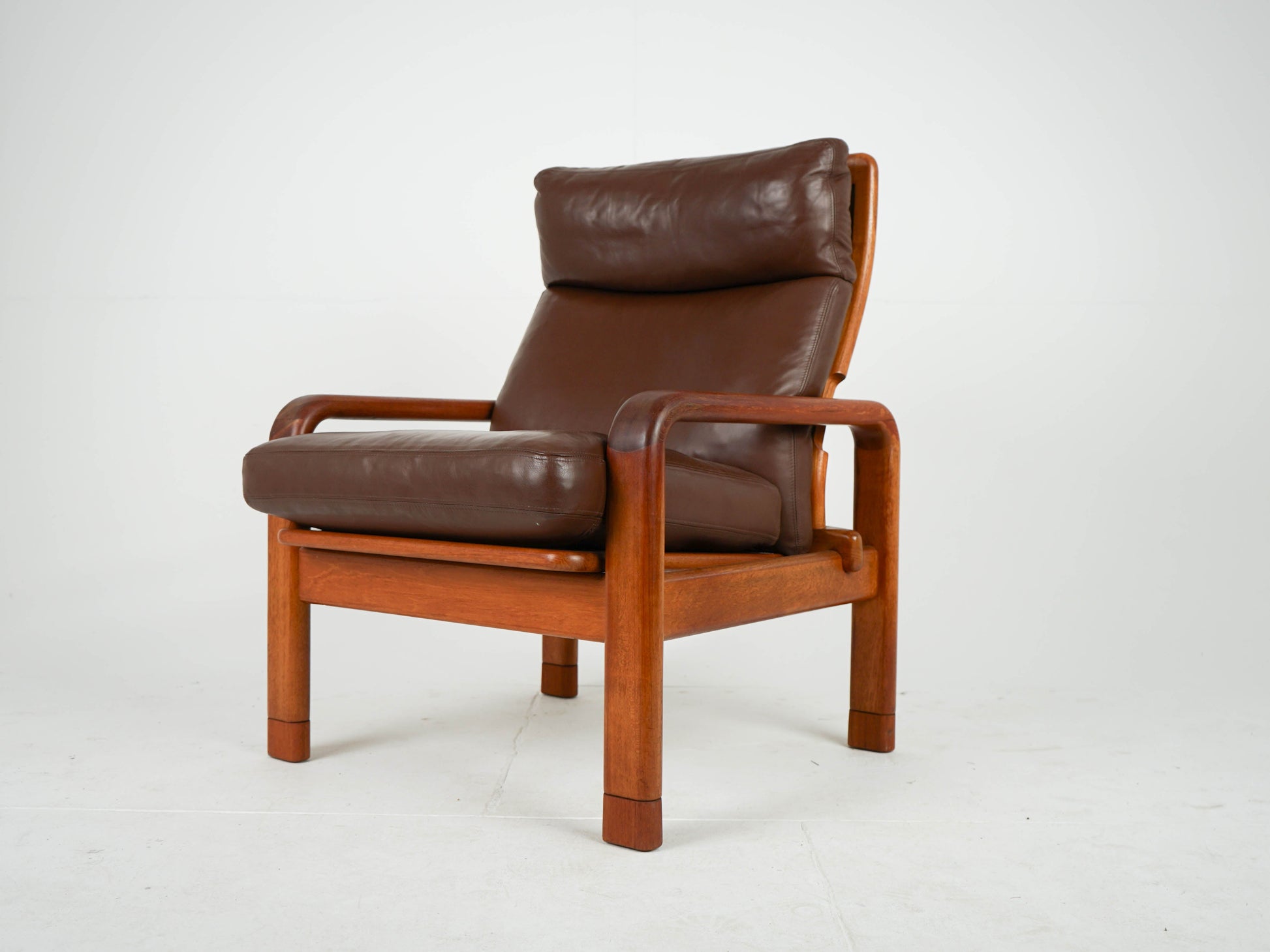 Vintage Sessel mit Ottomane von Thams Gustav für L. Olsen und Søn Teak, Leder