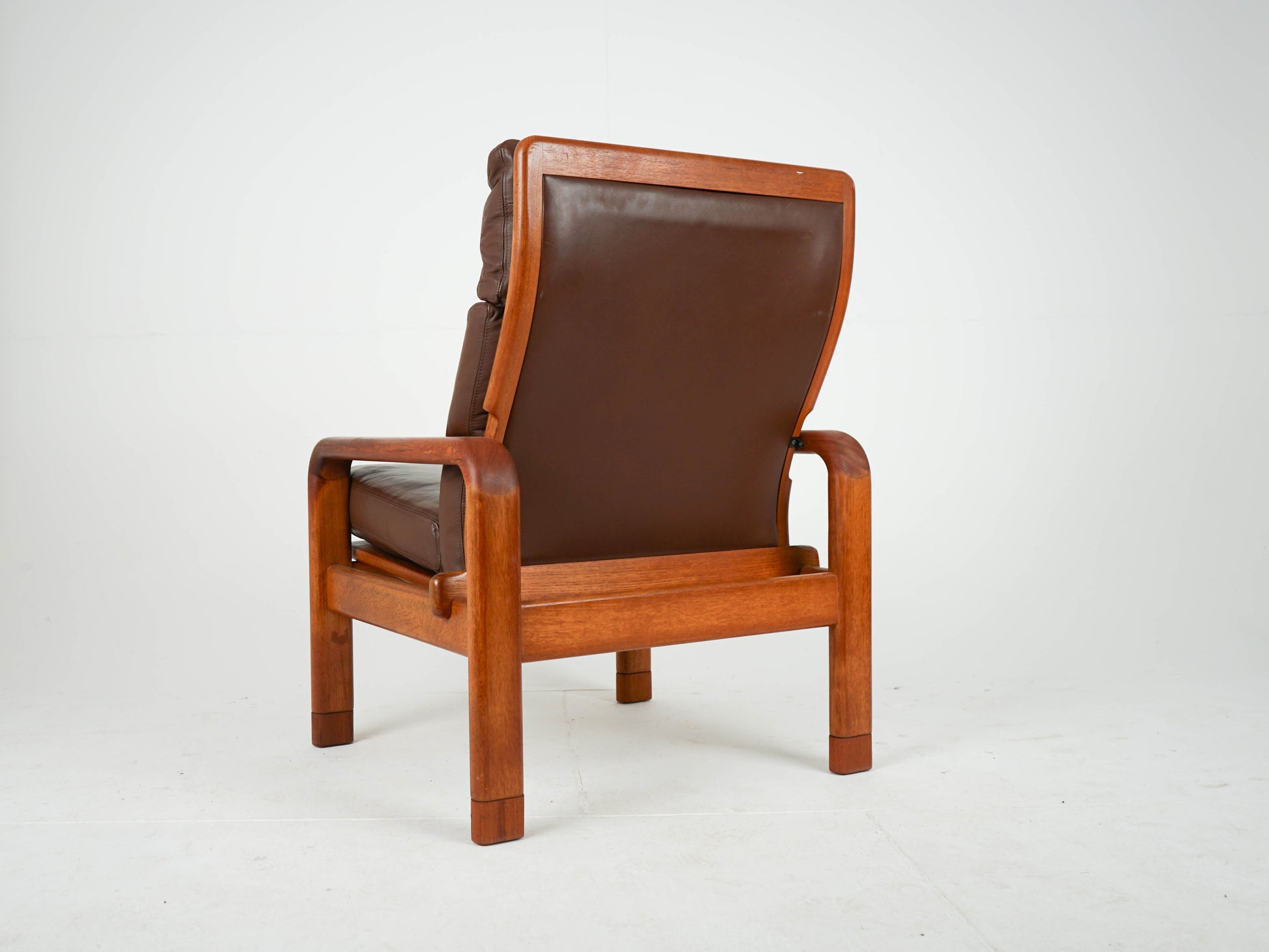 Vintage Sessel mit Ottomane von Thams Gustav für L. Olsen und Søn Teak, Leder