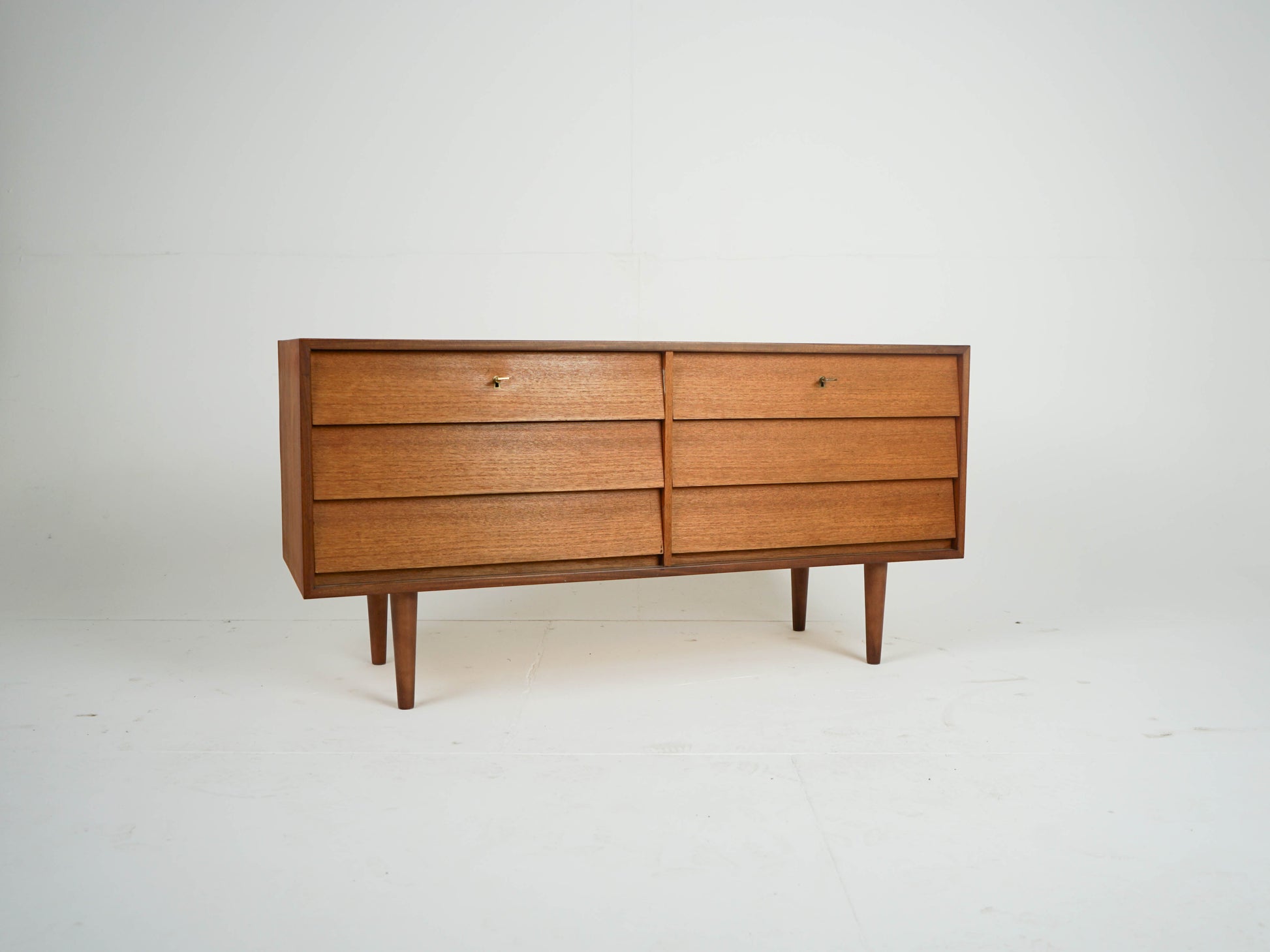 Vintage Kommode Sideboard Dänisch Teakholz, 6 Schubladen