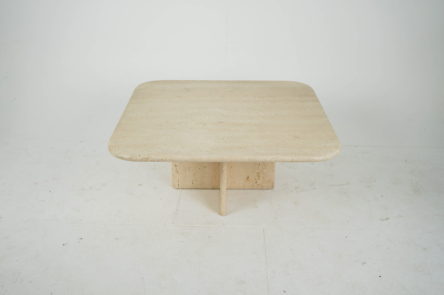 Vintage Couchtisch aus Travertin, italienisch, 80er