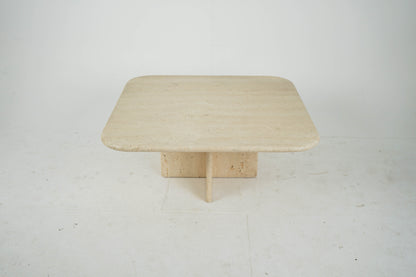 Vintage Couchtisch aus Travertin, italienisch, 80er