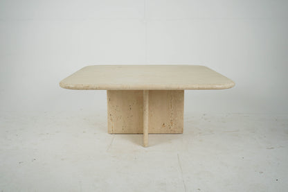 Vintage Couchtisch aus Travertin, italienisch, 80er