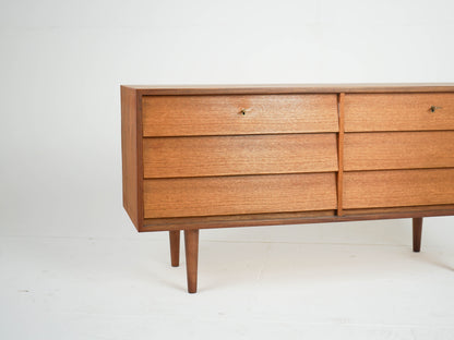 Vintage Kommode Sideboard Dänisch Teakholz, 6 Schubladen