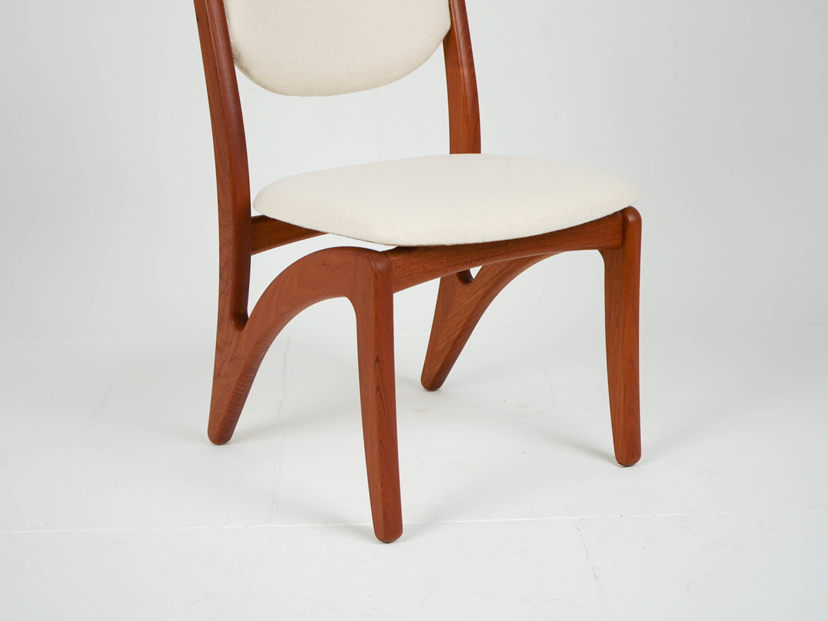 Vintage Esszimmerstuhl Teak Beige, Mid-Century Modern