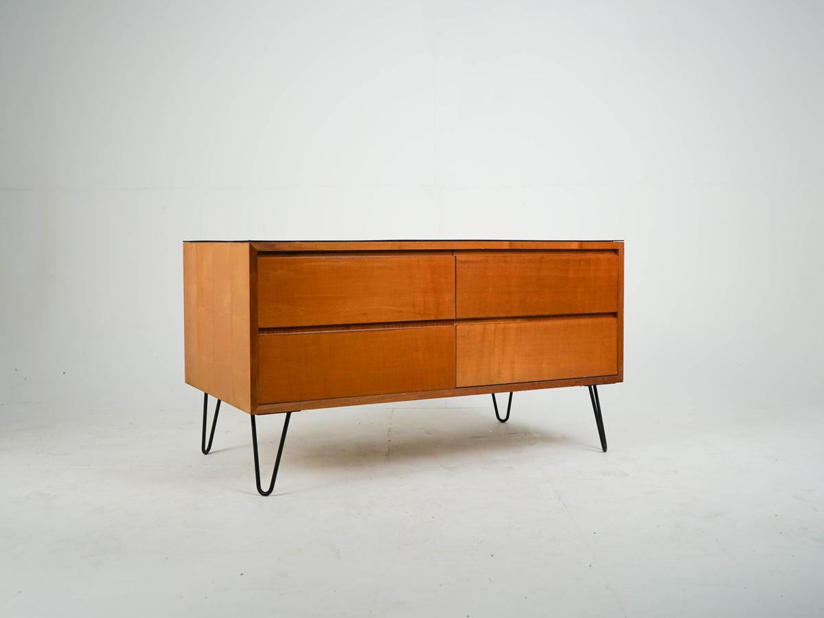 Vintage Kommode Sideboard Ahornholz Hairpin-Beine Dänemark