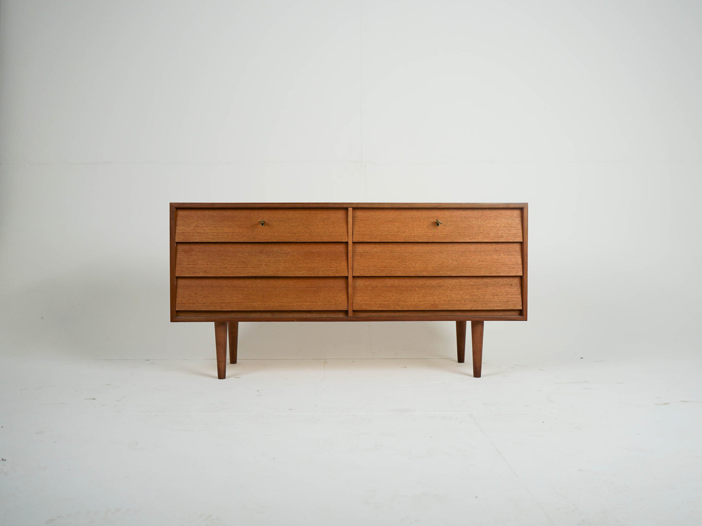 Vintage Kommode Sideboard Dänisch Teakholz, 6 Schubladen