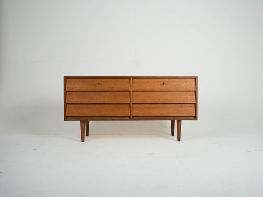 Vintage Kommode Sideboard Dänisch Teakholz, 6 Schubladen