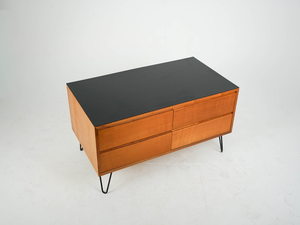 Vintage Kommode Sideboard Ahornholz Hairpin-Beine Dänemark