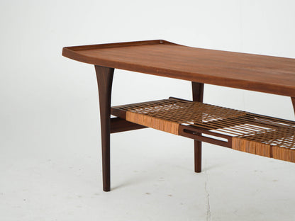 Vintage Couchtisch von Peter Løvig Nielsen für Teakbraun Teakholz