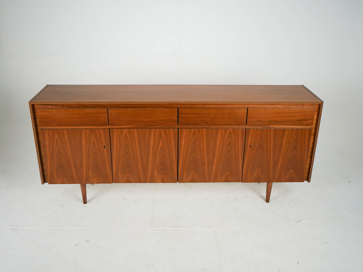 Vintage Teak Sideboard Vinylschrank Natur Vintage Teakholz Holzgestell