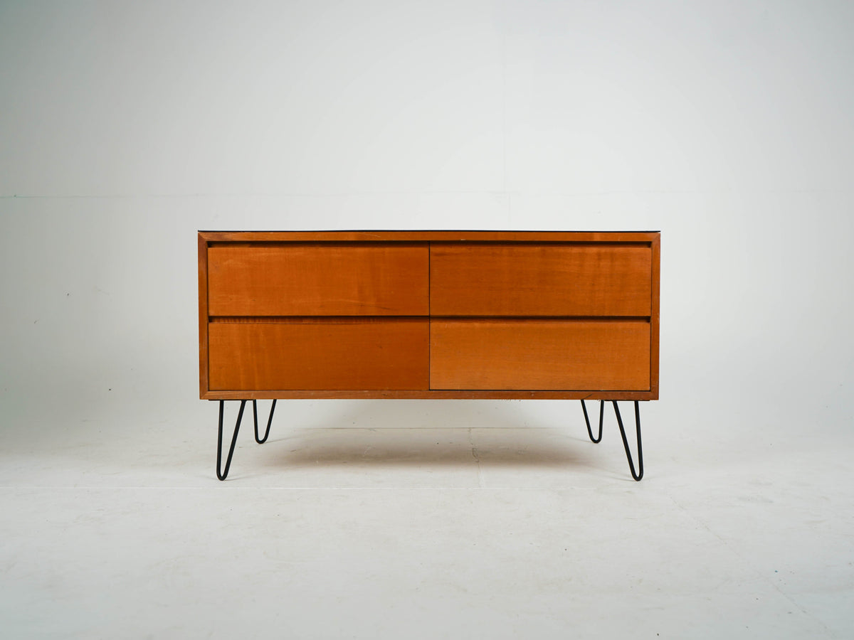 Vintage Kommode Sideboard Ahornholz Hairpin-Beine Dänemark