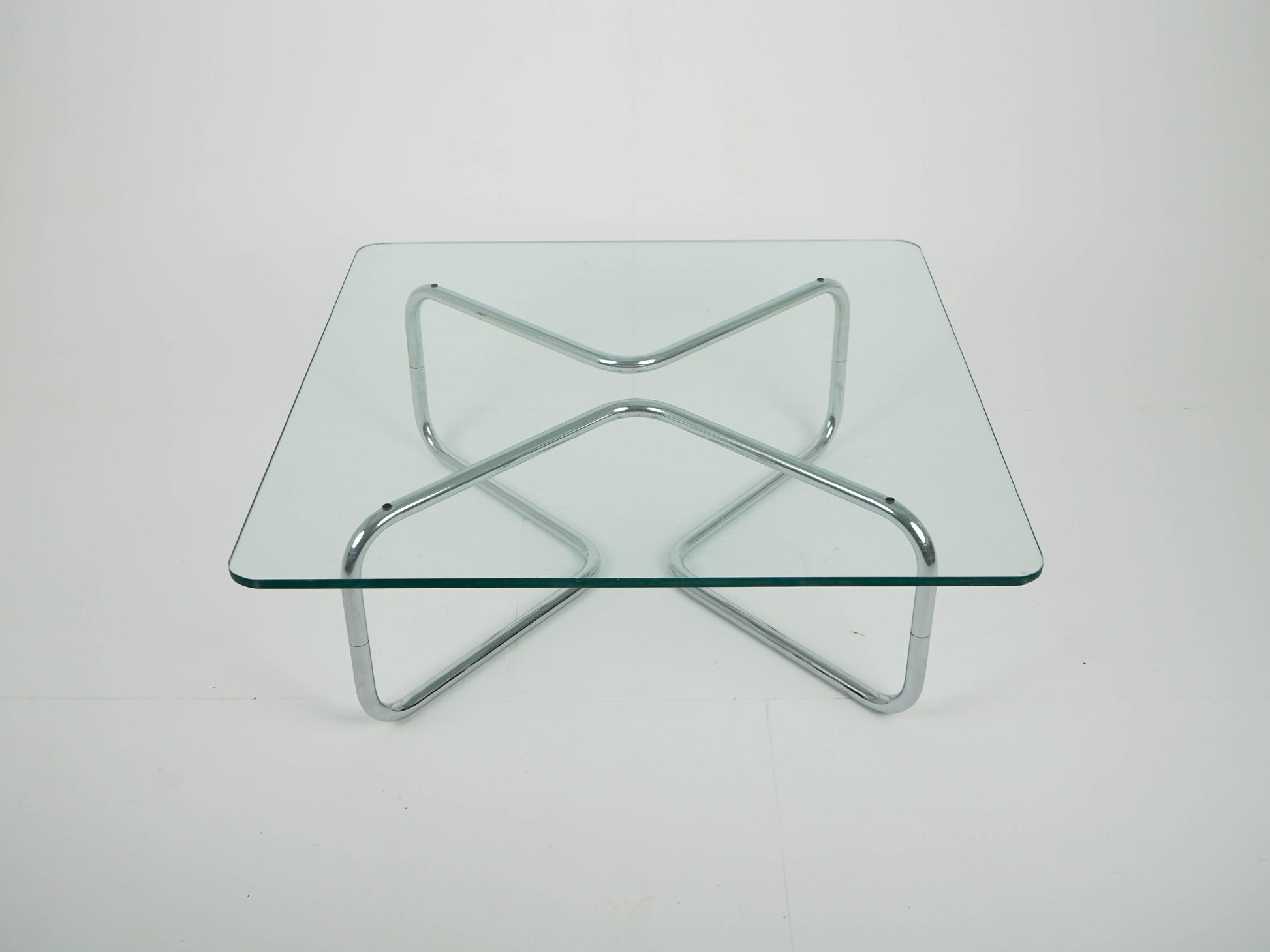 Vintage Couchtisch aus Chrom und Glas