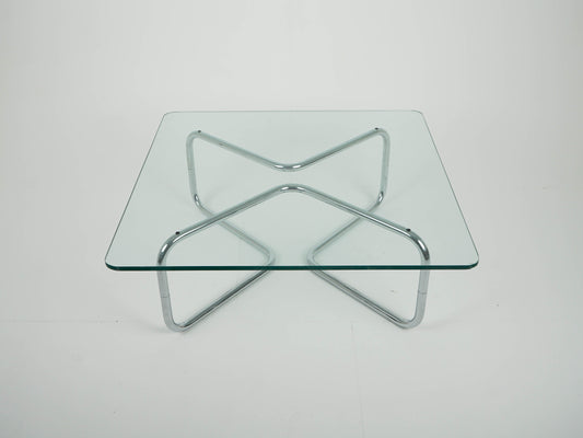 Vintage Couchtisch aus Chrom und Glas