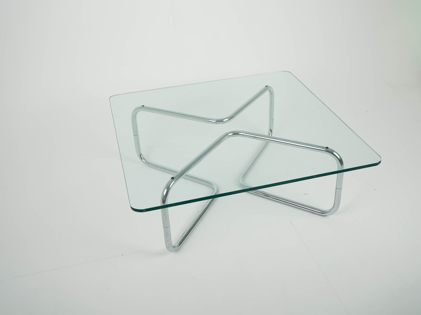 Vintage Couchtisch aus Chrom und Glas