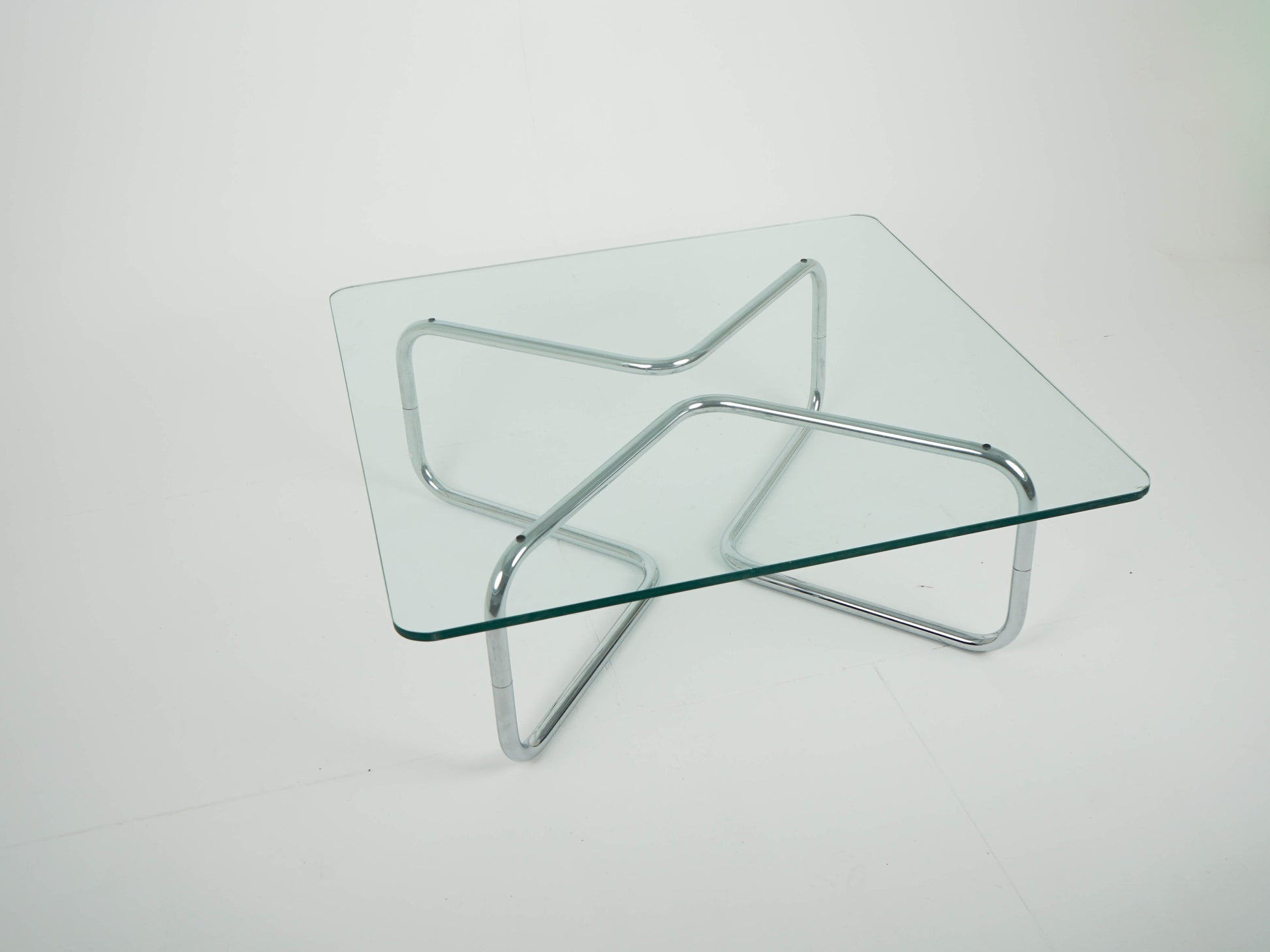 Vintage Couchtisch aus Chrom und Glas