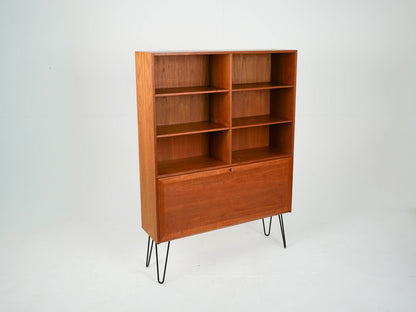 Vintage Regal Bücherregal Dänisch Teak mit Klappe und Schublade