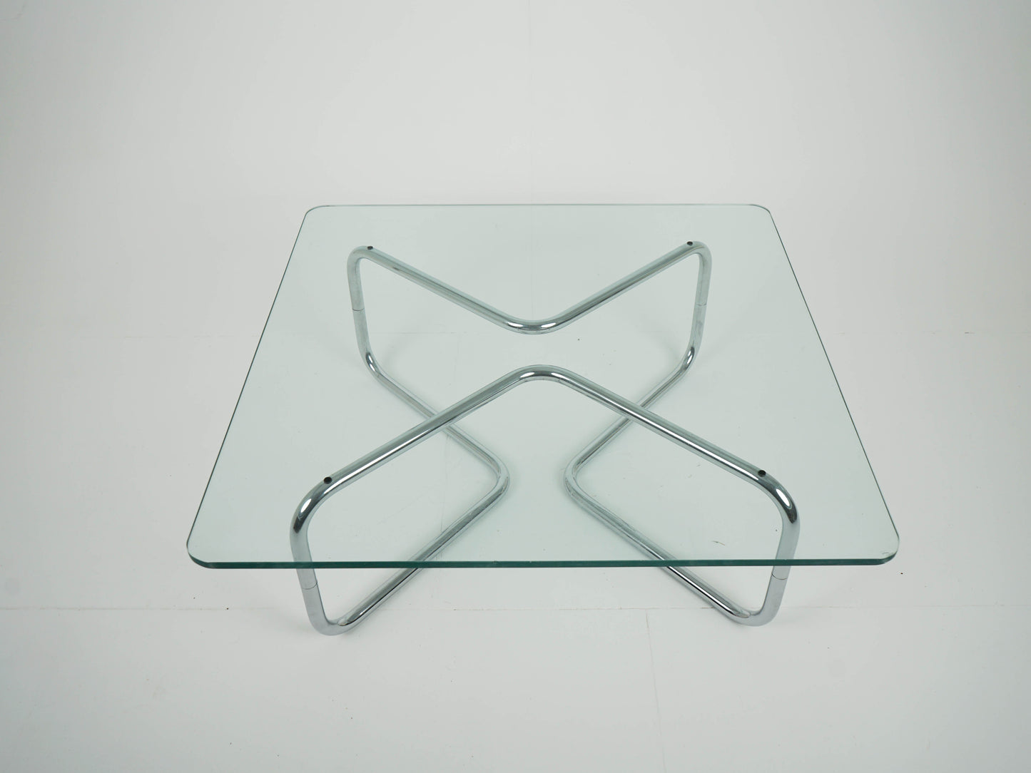 Vintage Couchtisch aus Chrom und Glas