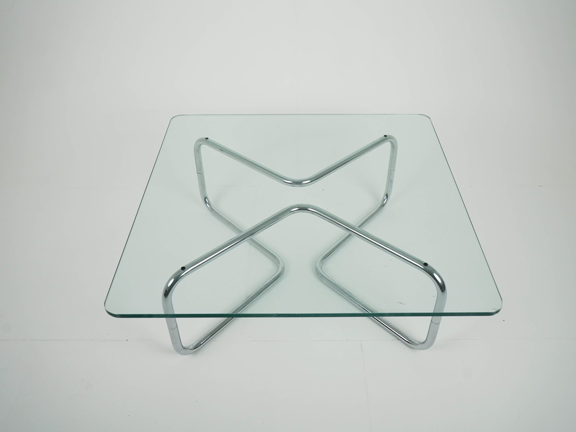 Vintage Couchtisch aus Chrom und Glas