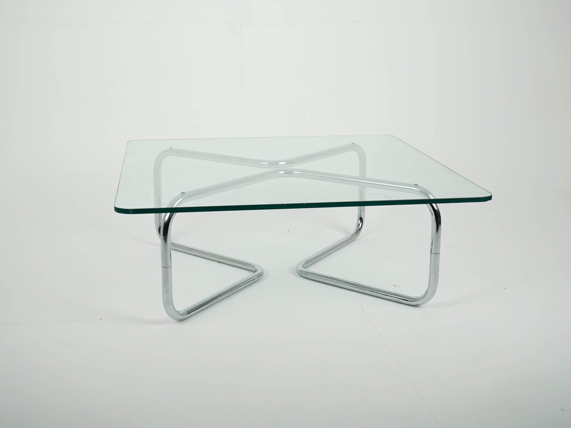 Vintage Couchtisch aus Chrom und Glas