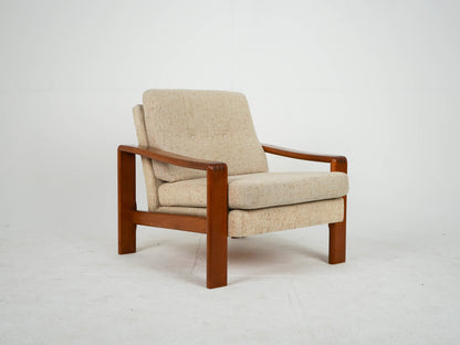 Vintage Sessel aus Teak und Wollstoff, Mid Century Modern