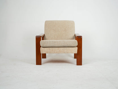 Vintage Sessel aus Teak und Wollstoff, Mid Century Modern
