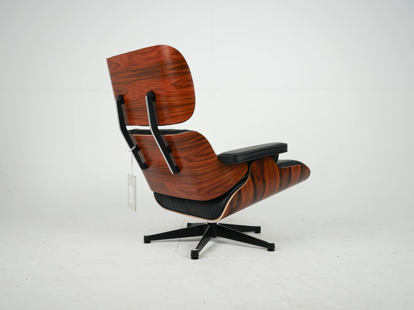 Vintage Sessel Eames Lounge Chair und Ottoman von Charles und Ray Eames für Vitra Schwarz