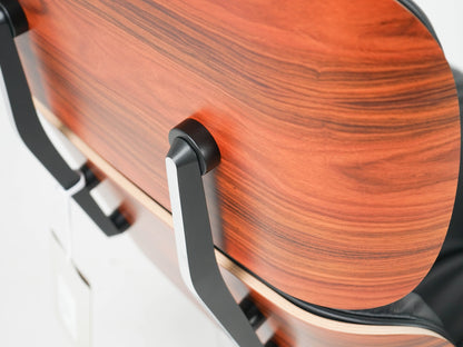 Vintage Sessel Eames Lounge Chair und Ottoman von Charles und Ray Eames für Vitra Schwarz