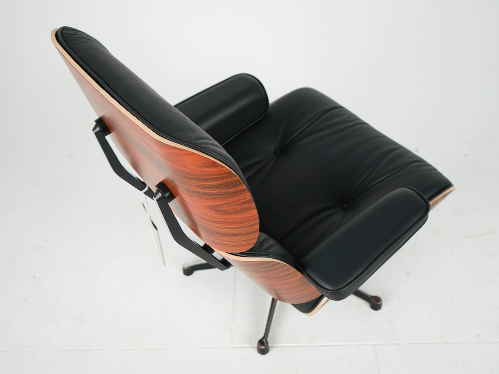 Vintage Sessel Eames Lounge Chair und Ottoman von Charles und Ray Eames für Vitra Schwarz