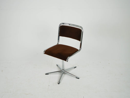 Set von 2 Vintage Stuhl von EKA, Chrom und Stoff, Mid-Century