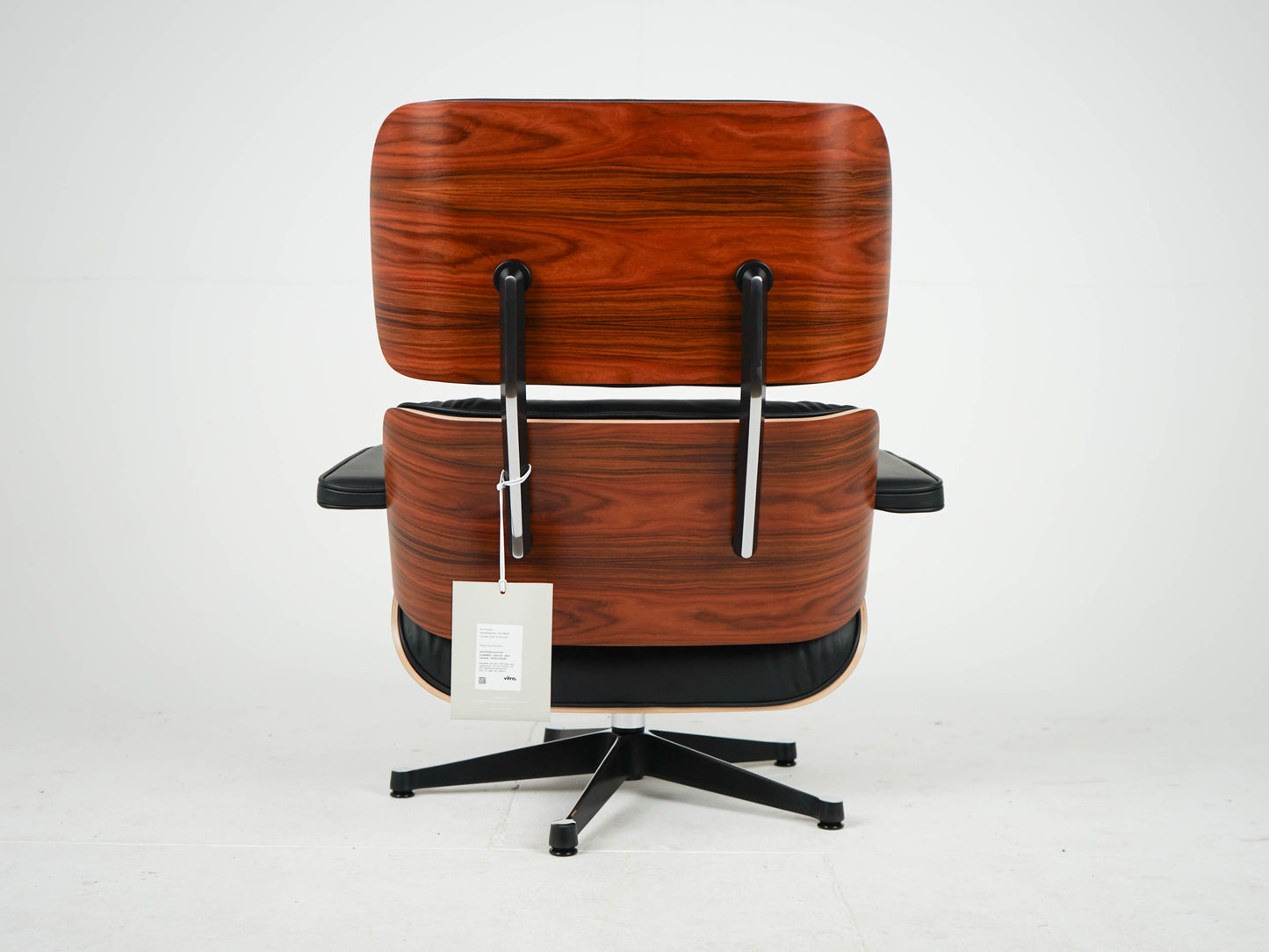 Vintage Sessel Eames Lounge Chair und Ottoman von Charles und Ray Eames für Vitra Schwarz