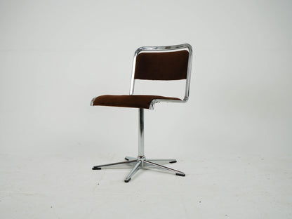 Set von 2 Vintage Stuhl von EKA, Chrom und Stoff, Mid-Century