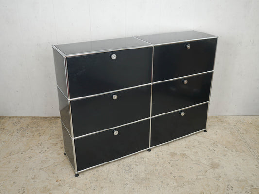 Vintage Sideboard USM Haller Graphitschwarz