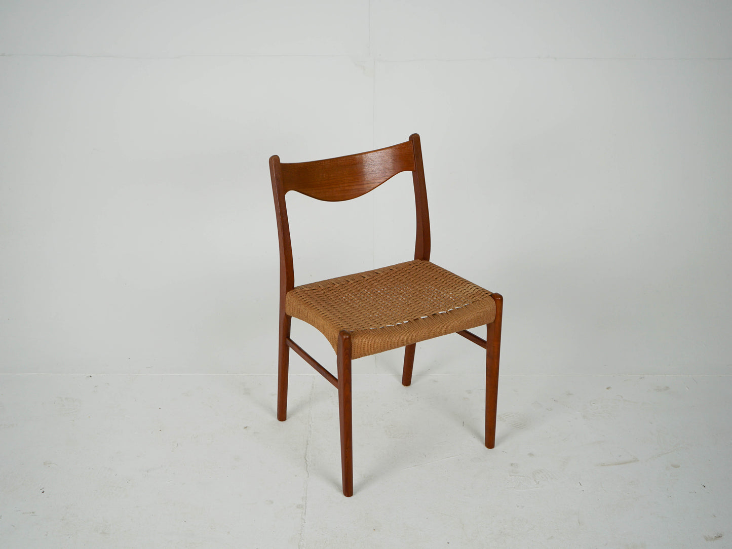 Vintage Stuhl GS61 von Arne Wahl Iversen für Glyngøre Stolefabrik Teak, Papierkordel