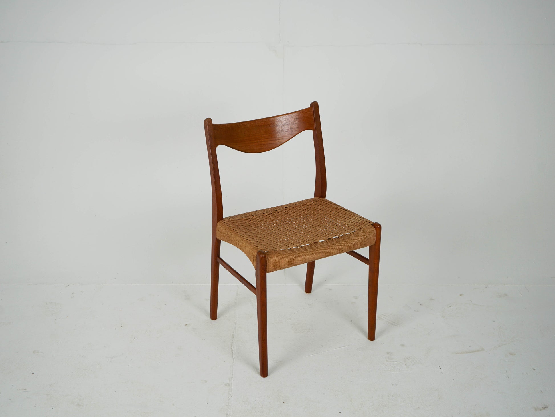 Vintage Stuhl GS61 von Arne Wahl Iversen für Glyngøre Stolefabrik Teak, Papierkordel